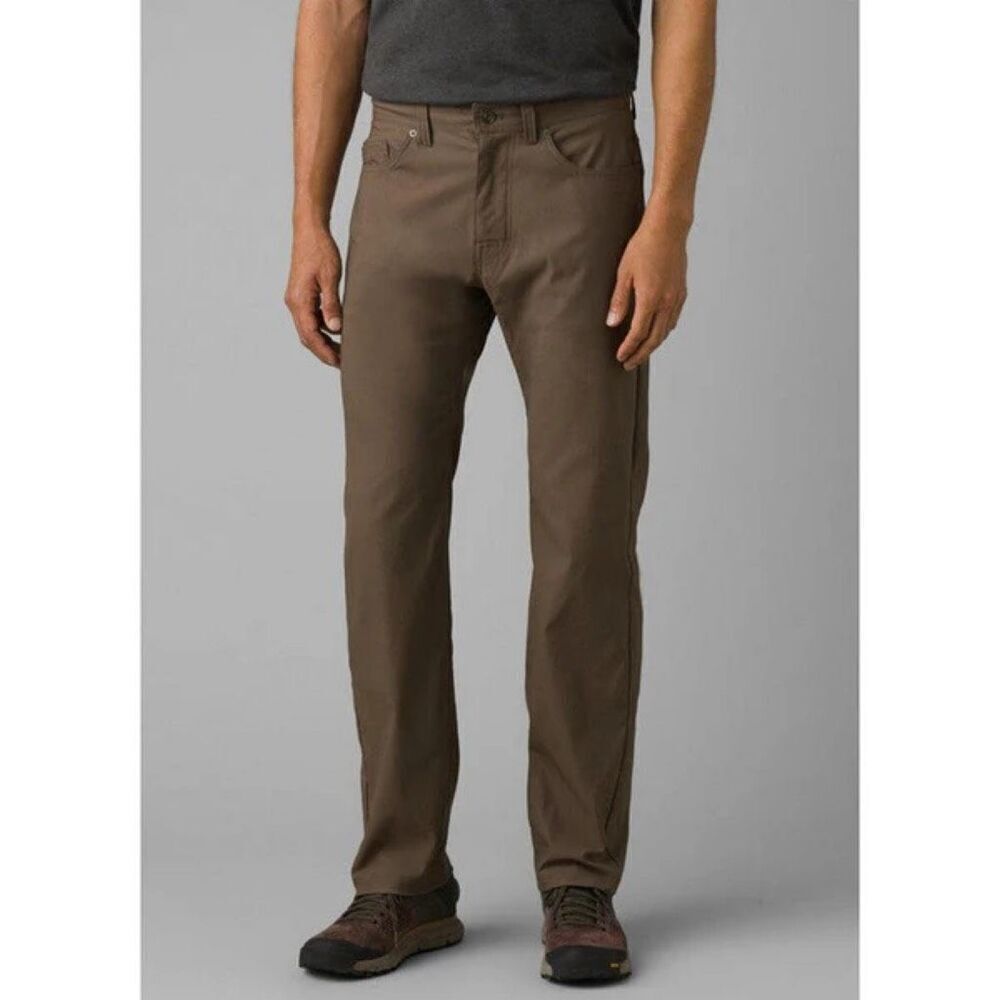 PrAna Brion Pants Mens 40WX 32L Khaki‎ Beige Slim Fit Outdoor Hiking